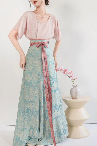 Women's Pink Elegant Modern Hanfu Set