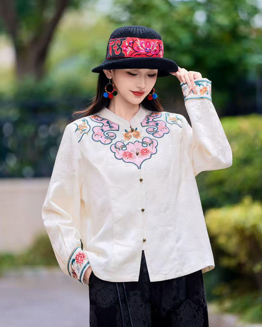 Women's Embroidered Vintage Chinese Style Blouse
