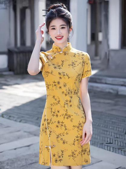 Women's Vintage Qipao Cheongsam Dress – Cotton Printed – additional product view