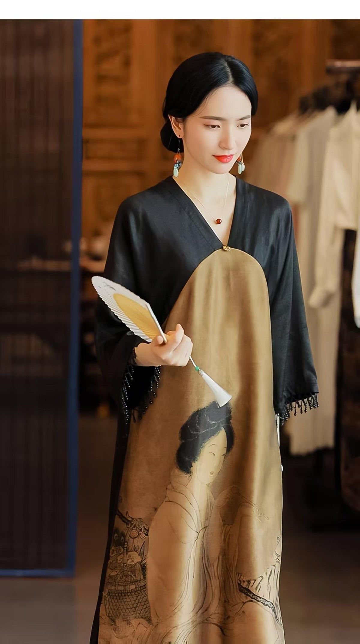 Women's Red Vintage Qipao Cheongsam Dress – additional product view