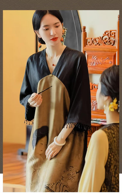 Women's Red Vintage Qipao Cheongsam Dress – additional product view