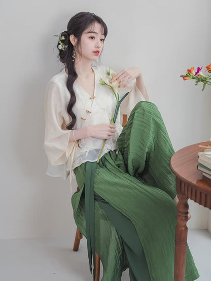 Women's Embroidered Modern Chinese Two-Piece Set