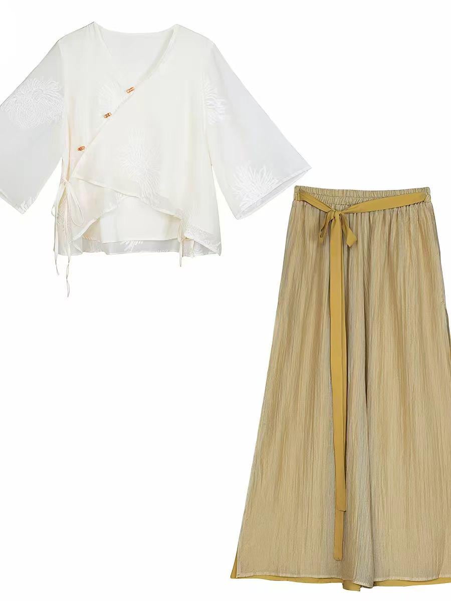 Women's Embroidered Modern Chinese Two-Piece Set – additional product view