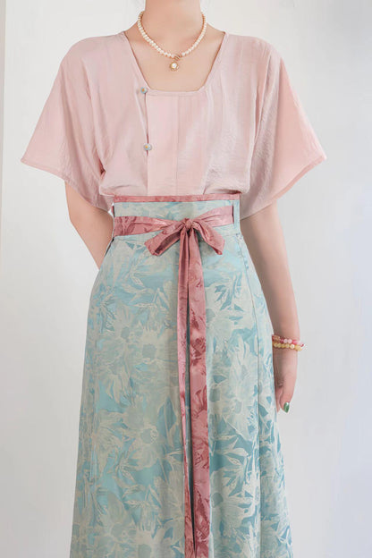 Women's Pink Elegant Modern Hanfu Set – additional product view