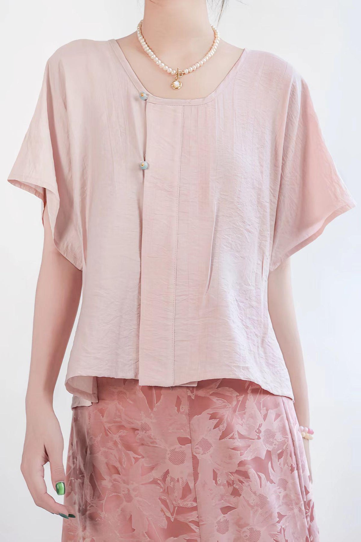 Women's Pink Elegant Modern Hanfu Set – additional product view