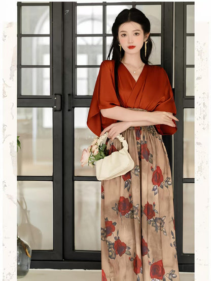 Women's Red Vintage Qipao Cheongsam Dress – Maxi – additional product view
