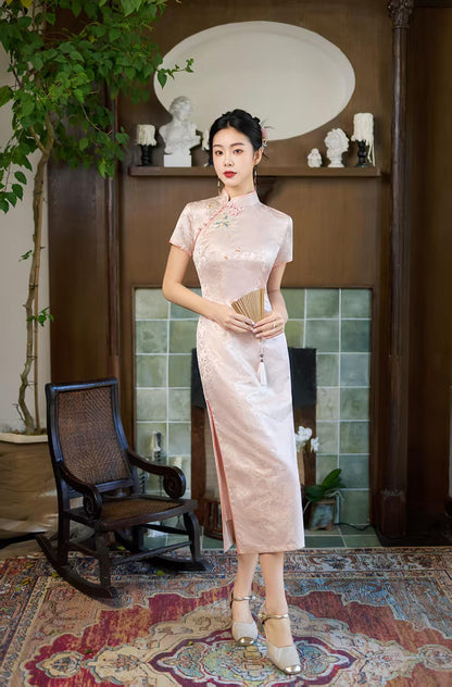 Women's Embroidered Qipao Cheongsam Dress – Maxi – additional product view