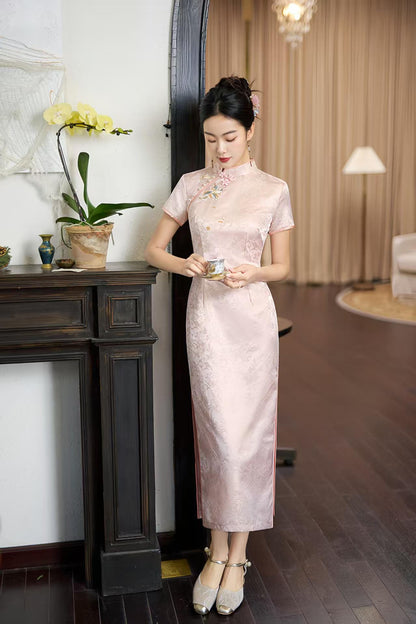 Women's Embroidered Qipao Cheongsam Dress – Maxi – additional product view