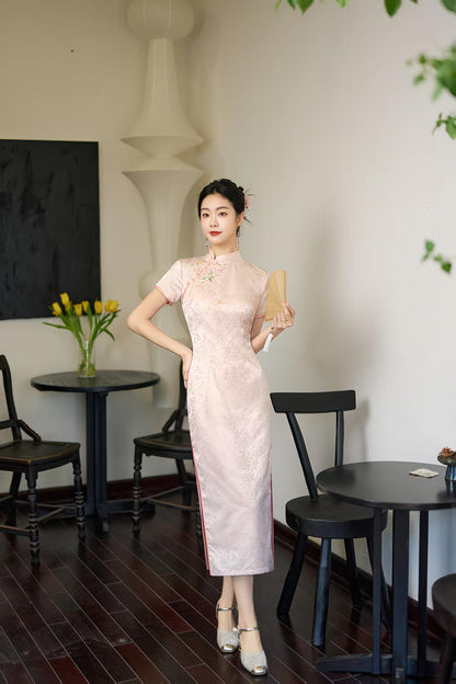 Women's Embroidered Qipao Cheongsam Dress – Maxi – additional product view