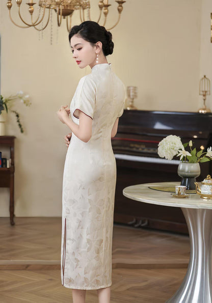 Women's Vintage Qipao Cheongsam Dress – Ivory – additional product view
