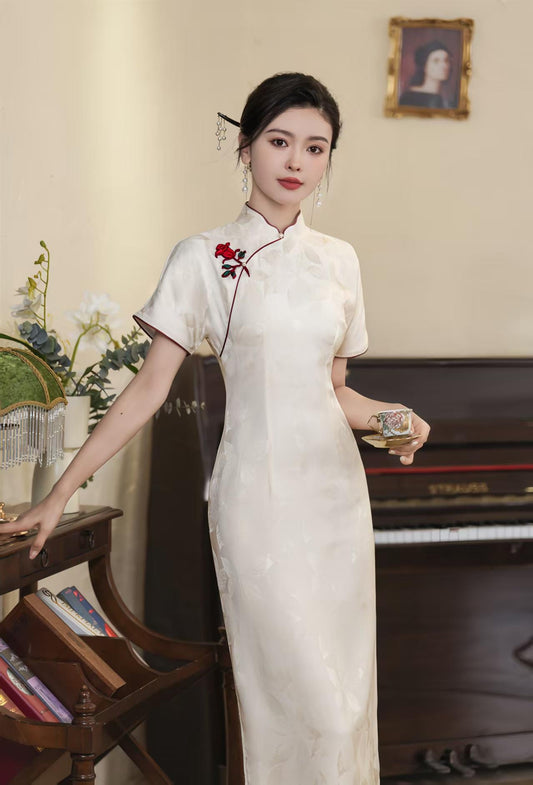 Women's Vintage Qipao Cheongsam Dress – Ivory
