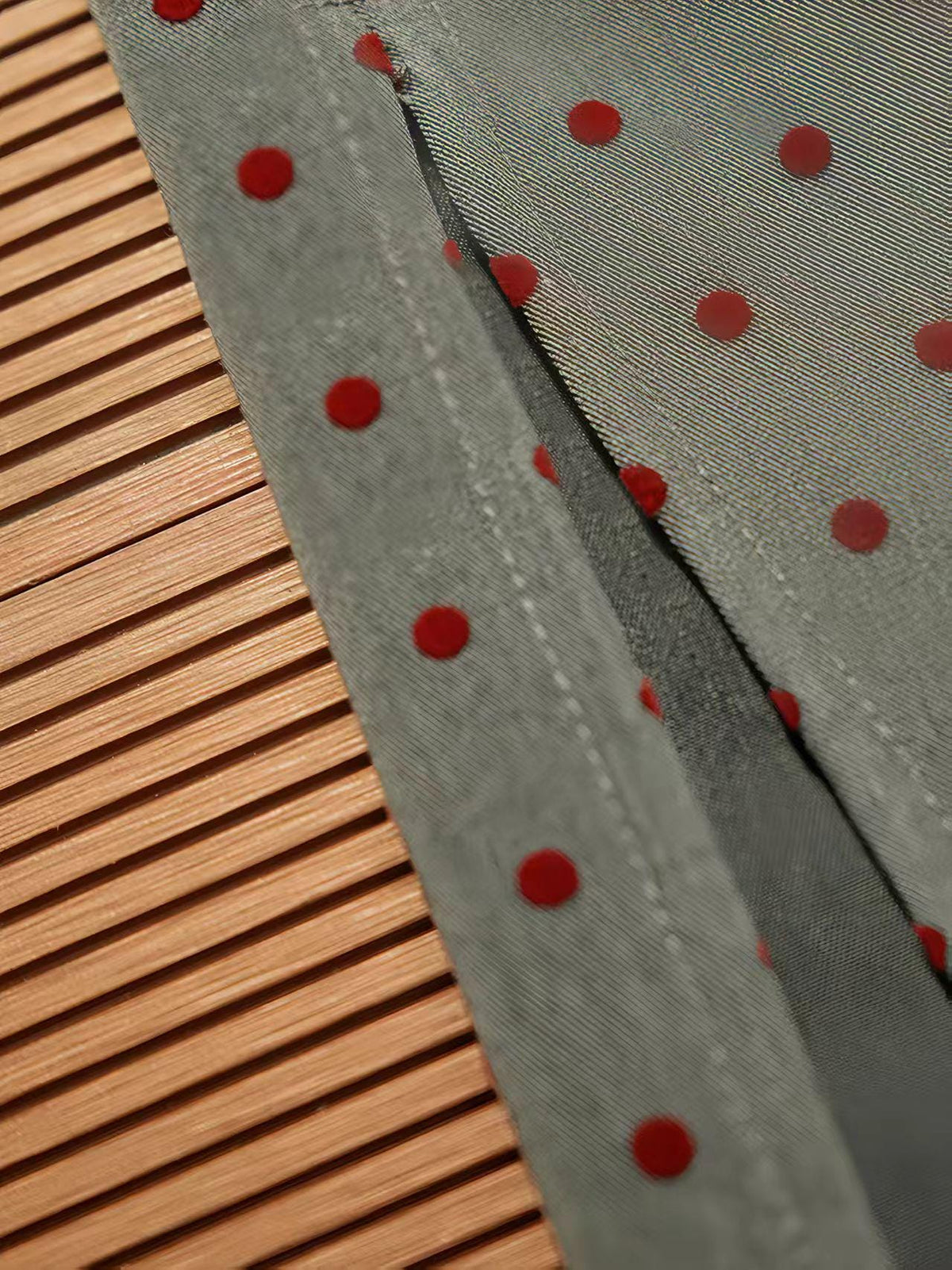 Women's Vintage Qipao Cheongsam Dress – Gray Polka Dot – additional product view