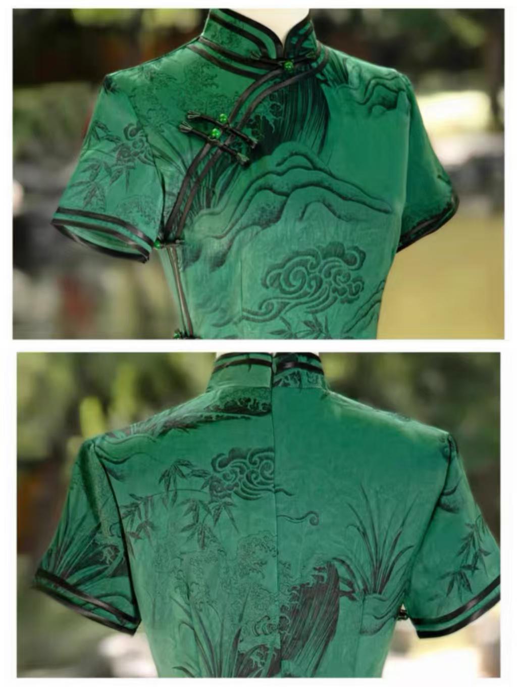 Women's Vintage Qipao Cheongsam Dress – Mao Collar Long – additional product view