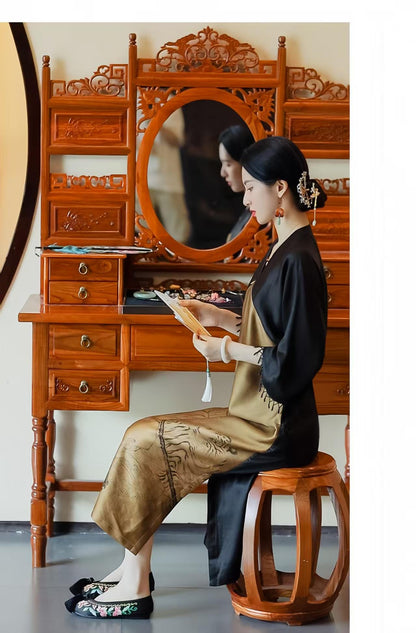 Women's Red Vintage Qipao Cheongsam Dress – additional product view