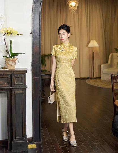 Women's Embroidered Qipao Cheongsam Dress – Maxi – additional product view