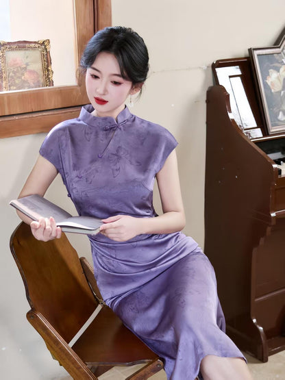 Women's Vintage Qipao Cheongsam Dress – Butterfly Maxi – additional product view