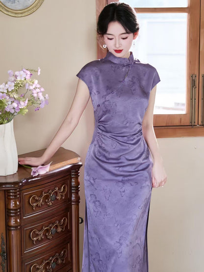 Women's Vintage Qipao Cheongsam Dress – Butterfly Maxi – additional product view