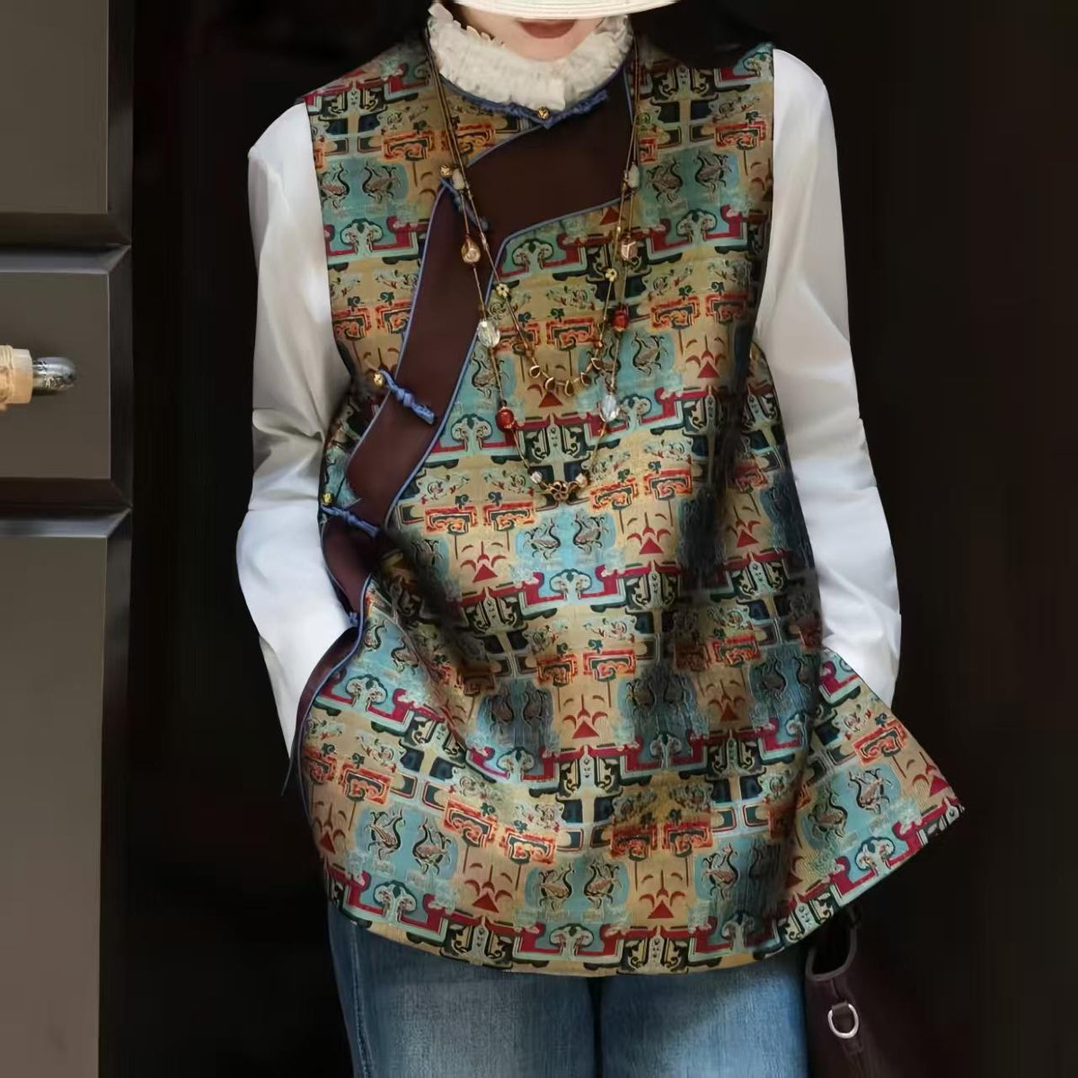 Women's Jacquard Brocade Chinese Style Vest