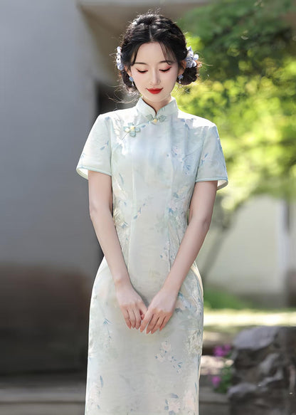 Women's Green Elegant Qipao Cheongsam Dress – additional product view