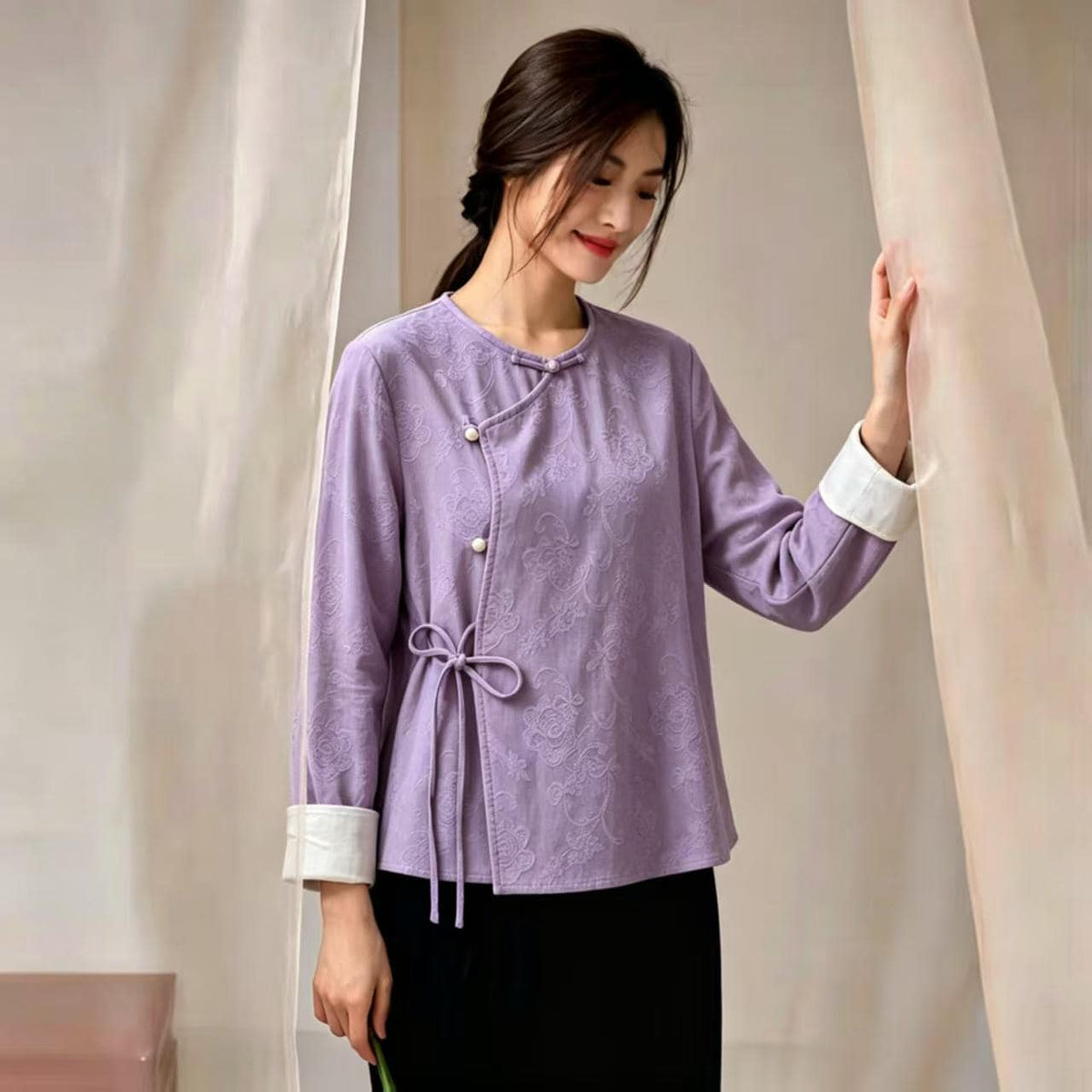 Women's Vintage Chinese Style Blouse – Linen