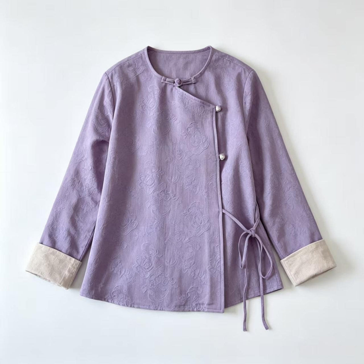 Women's Vintage Chinese Style Blouse – Linen – additional product view