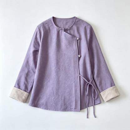 Women's Vintage Chinese Style Blouse – Linen – additional product view