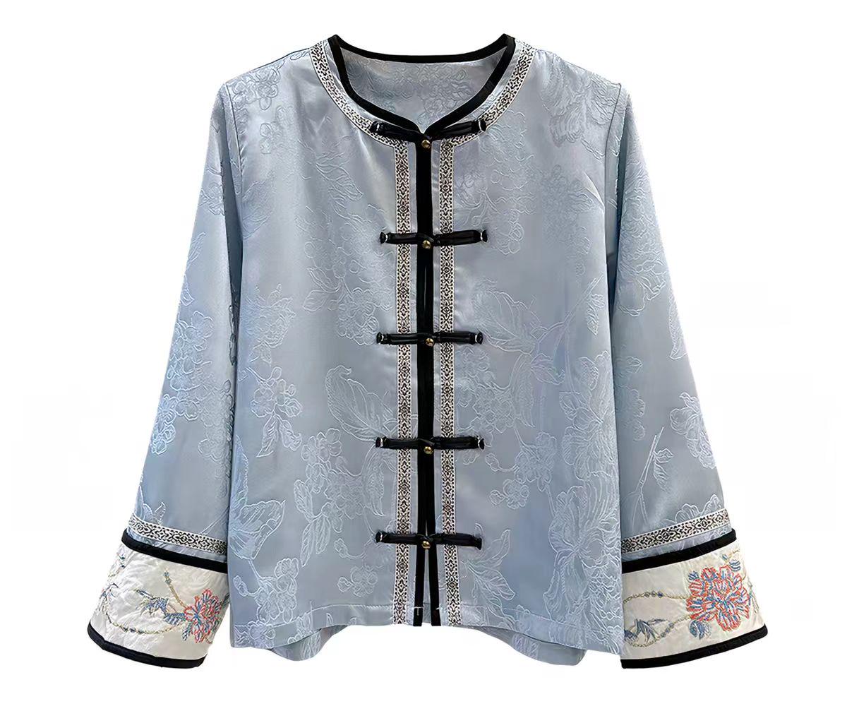 Women's Red Jacquard Chinese Tang Jacket – additional product view
