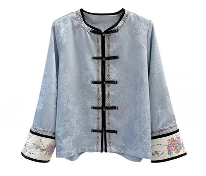 Women's Red Jacquard Chinese Tang Jacket – additional product view