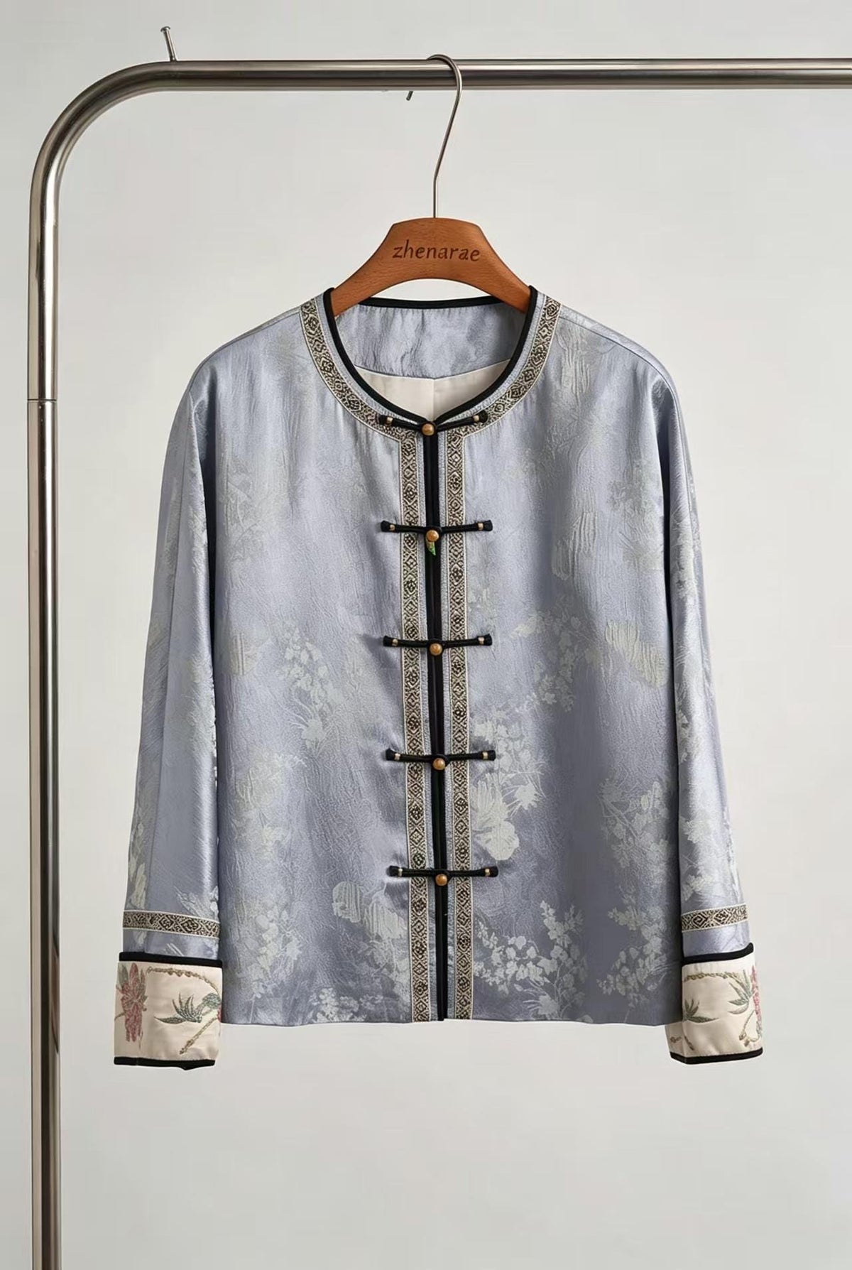 Women's Red Jacquard Chinese Tang Jacket – additional product view