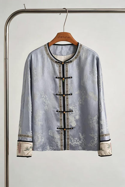 Women's Red Jacquard Chinese Tang Jacket – additional product view