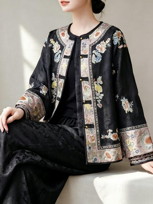 Embroidered Jacquard Chinese Tang Jacket – additional product view