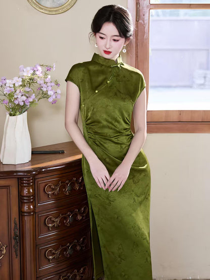Women's Vintage Qipao Cheongsam Dress – Butterfly Maxi – additional product view