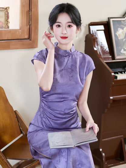 Women's Vintage Qipao Cheongsam Dress – Butterfly Maxi – additional product view