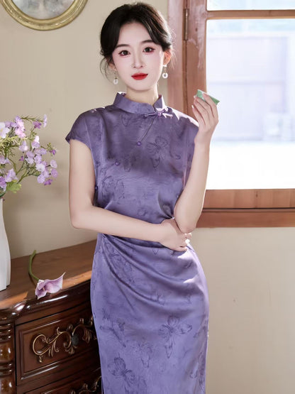 Women's Vintage Qipao Cheongsam Dress – Butterfly Maxi – additional product view