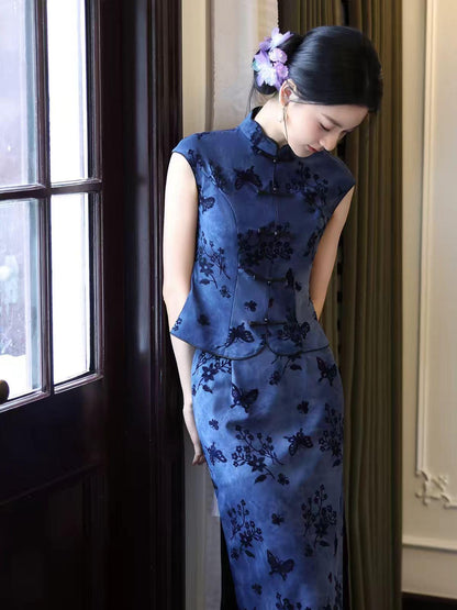 Women's Vintage Modern Chinese Two-Piece Set – Printed