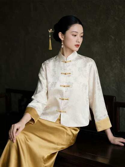 Women's Jacquard Brocade Chinese Tang Jacket – additional product view