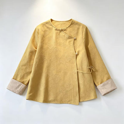 Women's Vintage Chinese Style Blouse – Linen – additional product view