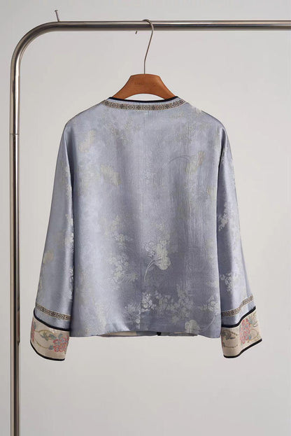 Women's Red Jacquard Chinese Tang Jacket – additional product view