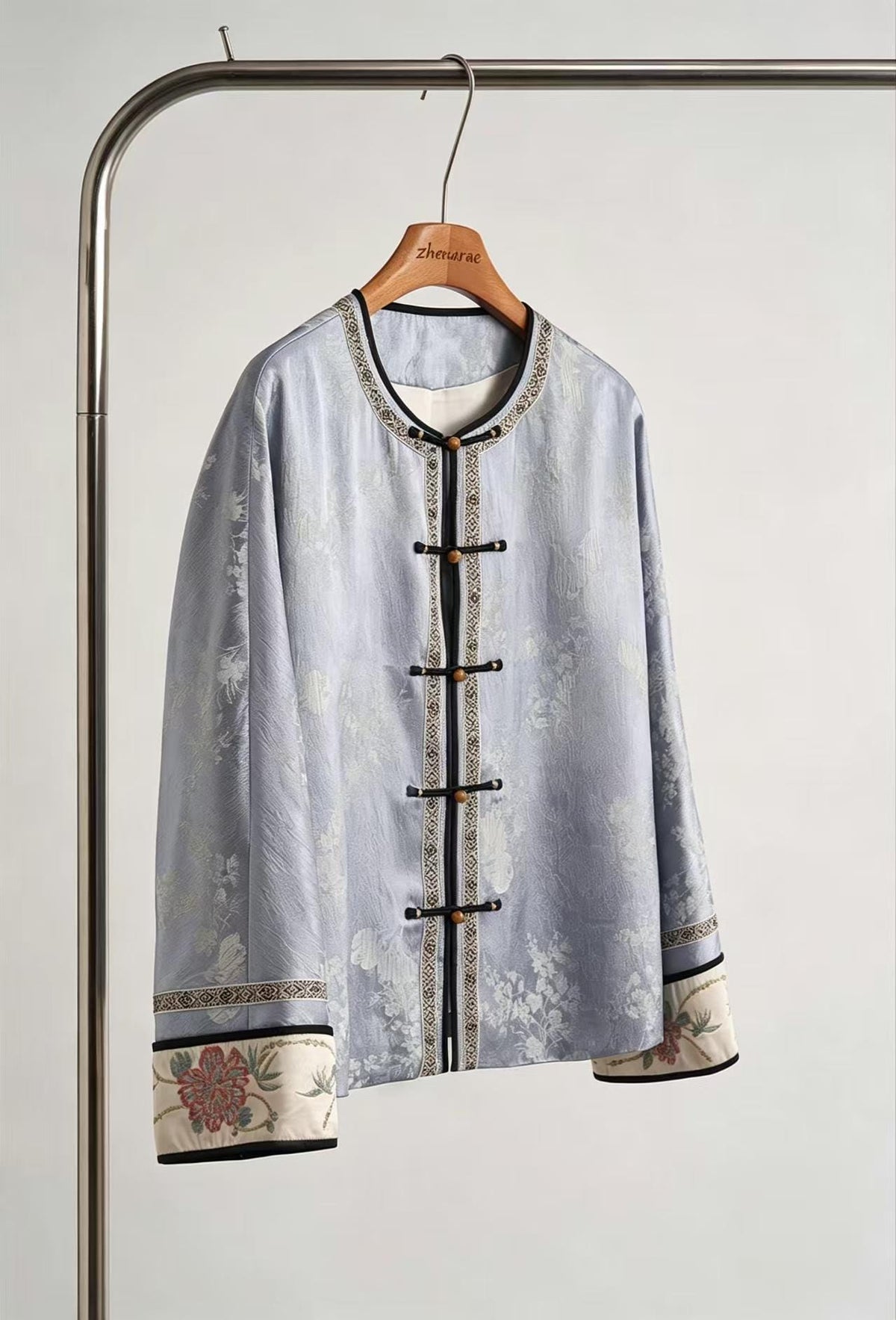 Women's Red Jacquard Chinese Tang Jacket – additional product view